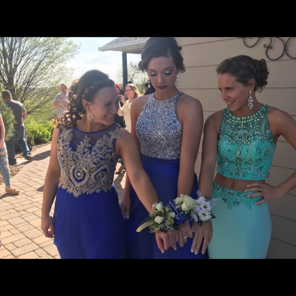 Teal prom dress